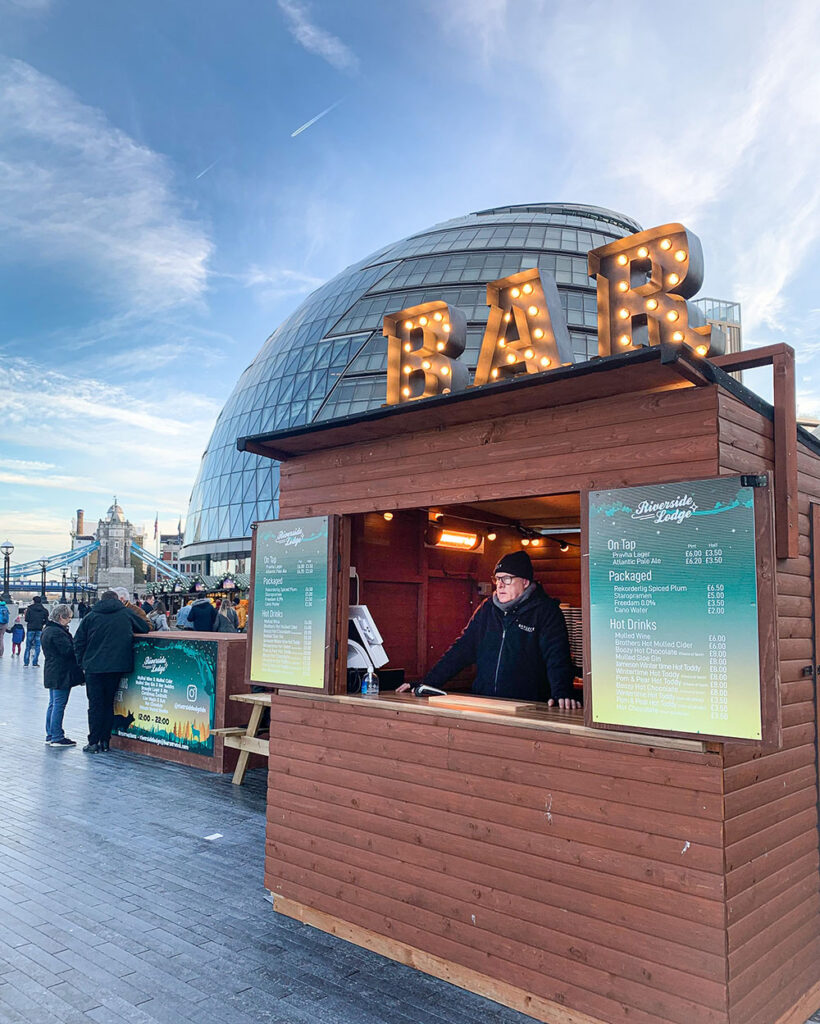 London Bridge Christmas Market Riverside Lodge Bar